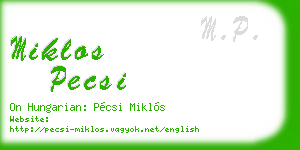 miklos pecsi business card
