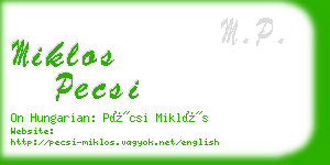 miklos pecsi business card